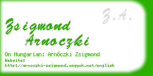 zsigmond arnoczki business card